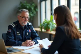Agent RATP en réunion avec un conseiller CSE pour une aide financière