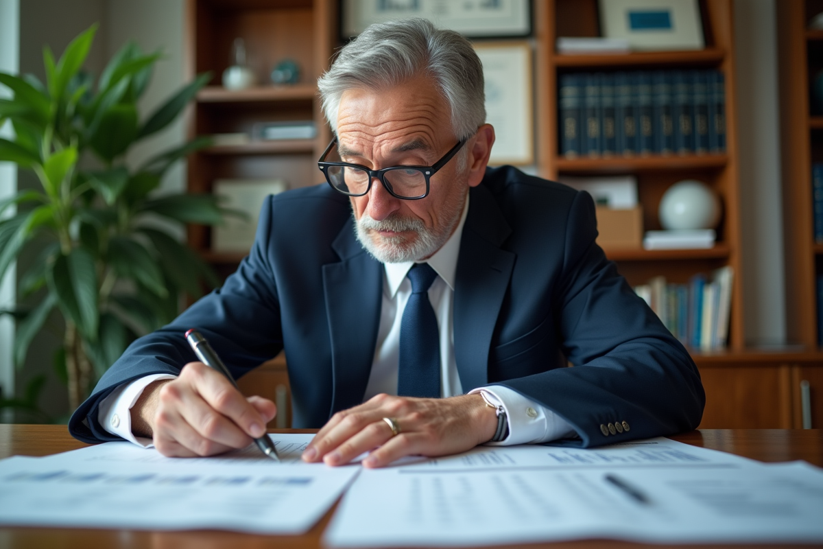 Auditeur examinent des documents financiers dans un bureau