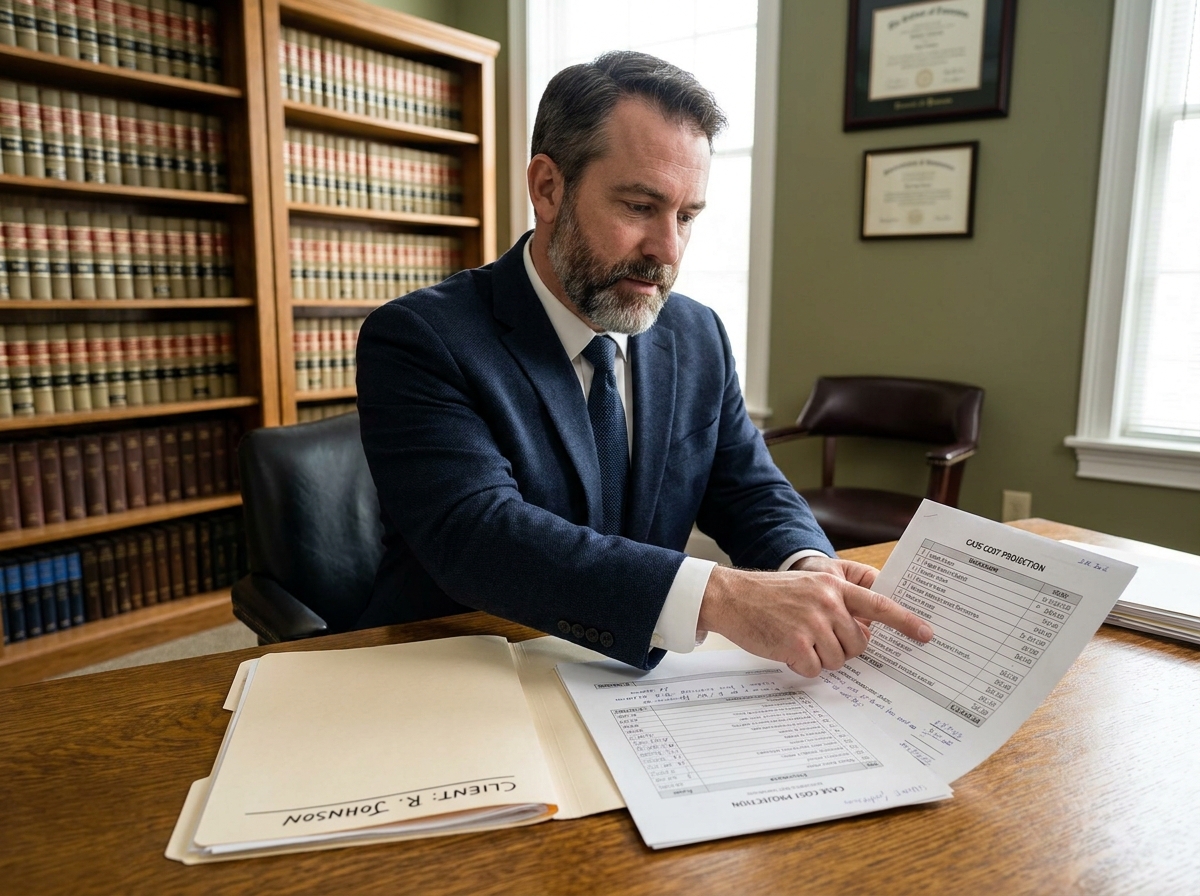 Avocat présentant les frais et honoraires liés à une procédure de divorce par consentement mutuel