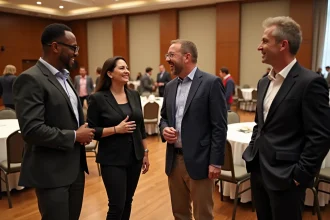 Groupe de personnes en réception élégante lors d'un événement