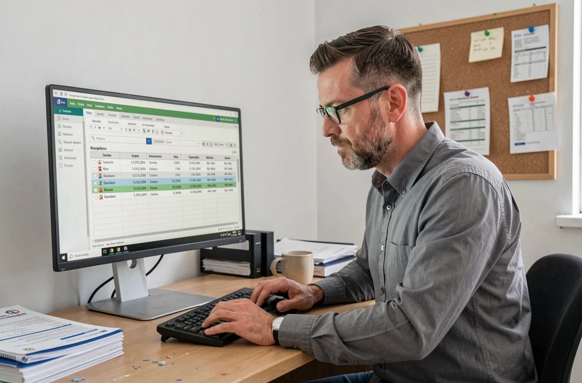 Comptable utilisant un logiciel de comptabilité pour le lettrage automatique des prélèvements B2B sur l'interface DGFiP