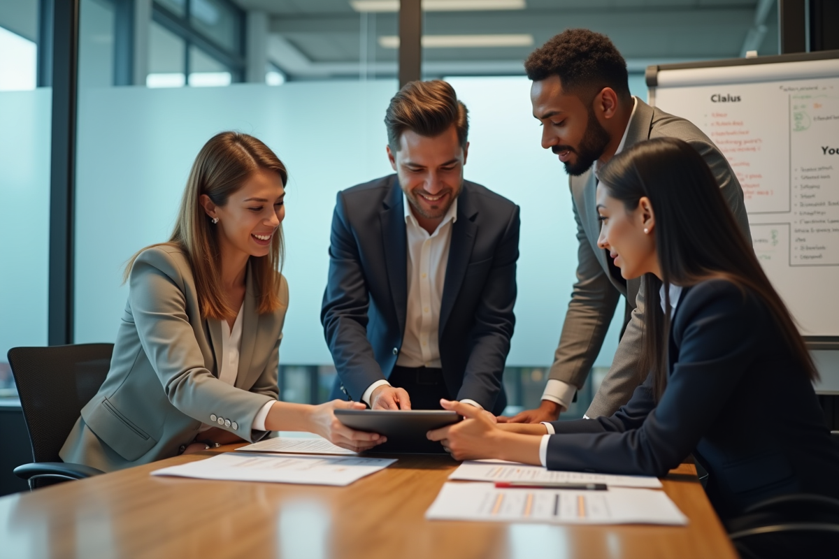 Groupe de professionnels collaborant autour d